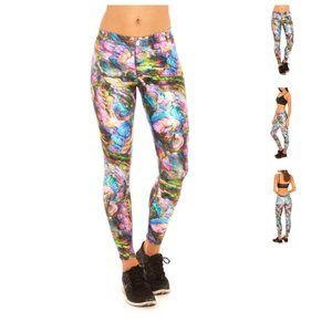 NWT Terez Oyster High Shine Leggings